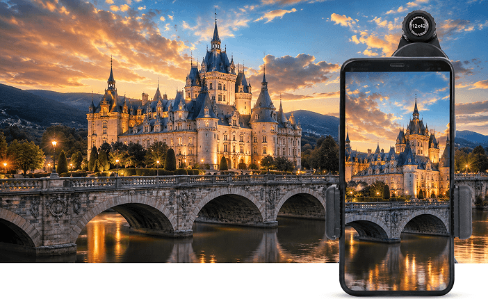 Long-distance photo on a phone