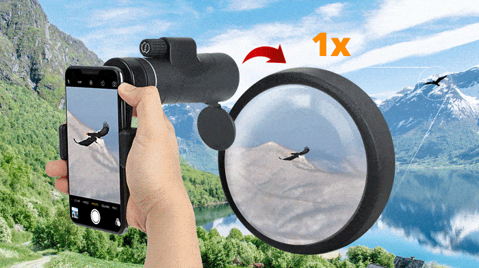 Phone zoom with and without Starscope